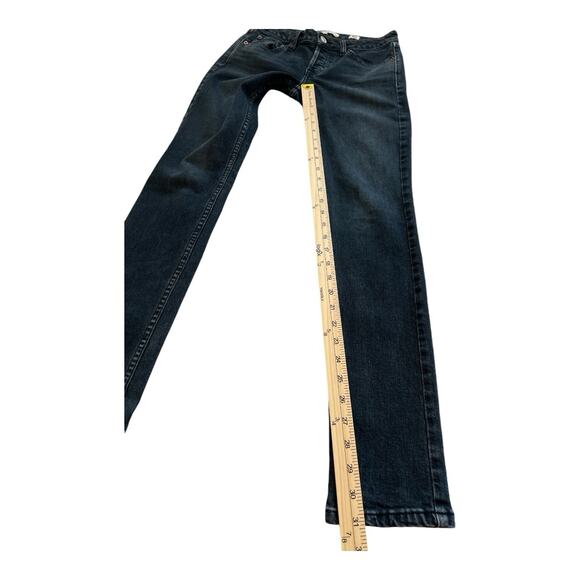 Re/Done Jeans Womens 26 Skinny Button Fly Low-Rise Worn Black Cotton Blend USA - Picture 7 of 13